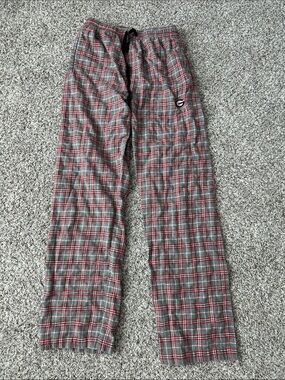 University of Georgia Men's Gray and Red Plaid Lounge Pajama Pants
